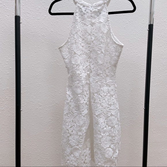 White Lace Mini Dress - Picture 2 of 4